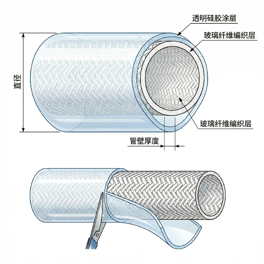 内纤外胶玻纤管结构示意图